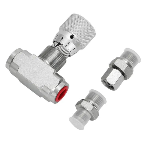 Mini Excavator Hydraulic Flow Control Valve With L08 Thread And M14 Connections STB G3/8, includes connectors, for fluid control.