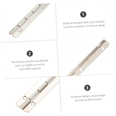 Heavy Duty Piano Hinge Set OUNONA 30 Piece for Cabinets and Jewelry Boxes With 180 Degree Swing and Pre Drilled Mounting Holes