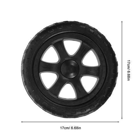 6.7 Inch Folding Shopping Cart Wheels Replacement For Grocery Carts And Trolleys, front view, shows wheel diameter and thickness