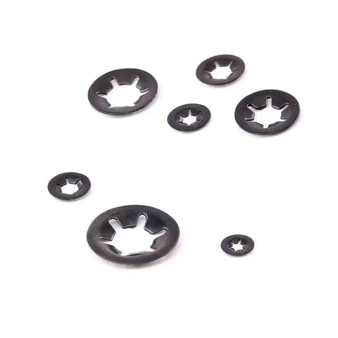 260 Piece Internal Tooth Starlock Locking Washers Set With 7 Sizes M3 To M12 65Mn Black Oxide Steel for DIY Projects Automotive Electronics