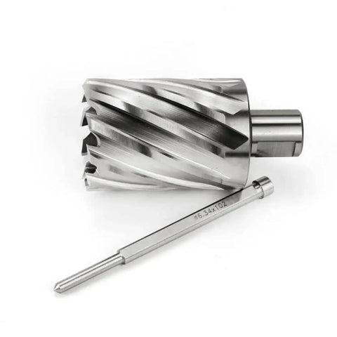 Annular Cutter 1-3/4 Inch Cutting Diameter, 2 Inch Depth Of Cut, 3/4 Inch Weldon Shank With 2 Flat, Pilot Pin, HSS Drill Bit