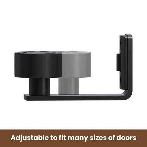 Set Of 2 Adjustable Roller Sliding Barn Door Bottom Floor Guides Wall Mounted With Flush Flat Bottom Black Fits Door Thickness 0.9 To 1.97 Inches No Slot Cutting Required Hidden Back Rollers For Smooth Quiet Operation