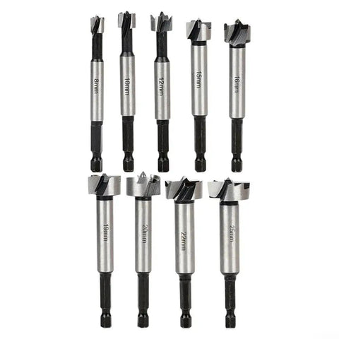 Hex Shank Hinge Boring Drill Bit Set 8mm To 25mm For Woodworking And Plastic Drilling High Carbon Steel 60 Grade Durable Bit