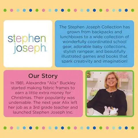 Stephen Joseph Collection story with founder's photo and brand history.