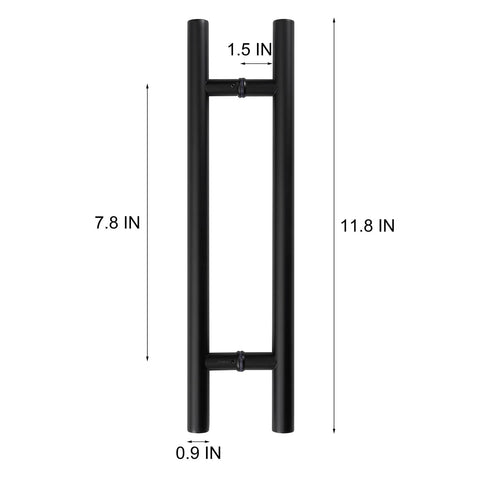 12-Inch Heavy-Duty 304 Stainless Steel Door Pull Handle For Interior And Exterior Use, push pull handle, black finish.