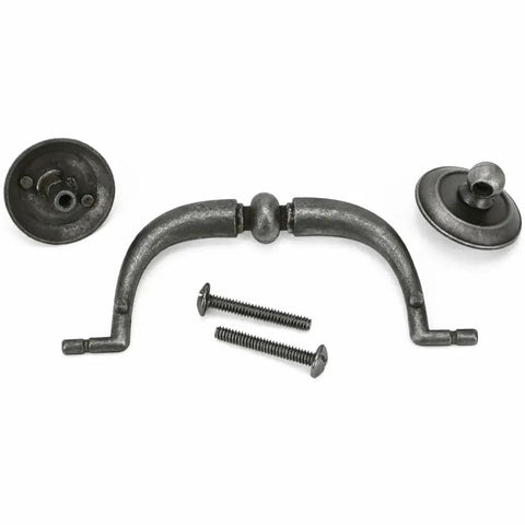 Vintage Style Bail Drop Cabinet Pulls 3.25 Inch Center Spacing 82mm Antique Dark Brass Bronze Oil Rubbed Solid Metal with screws