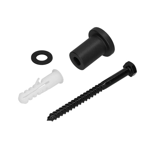 Sliding Barn Door Track Spacer Kit Made From Carbon Steel, Heavy Duty Rock Solid Rust Proof Wall Mounting Set With Gaskets, components view