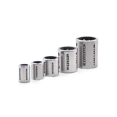 KHPP Series 16mm Bore Linear Motion Sealed Bushing Ball Bearing 16x24x30mm, steel shell, nylon holder, various sizes shown