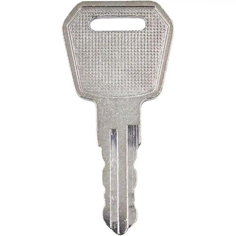 Front view of single ignition key from Three Pack Ignition Keys 1115-500016-00 Compatible With Big Joe Electric Pallet Jacks E30 EZ30