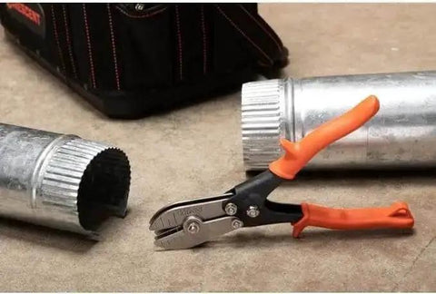 10 Inch 5 Blade Hand Crimper For Gutter Fittings Downspouts And Metal Pipe, Heavy Duty Power Grip with Ergonomic Non Slip Handle
