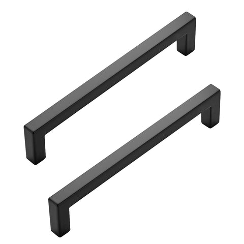 10 Pack Solid 5 Inch Square Matte Black Kitchen Cabinet Handles For Cabinets And Drawers Durable Cabinet Pulls Hardware