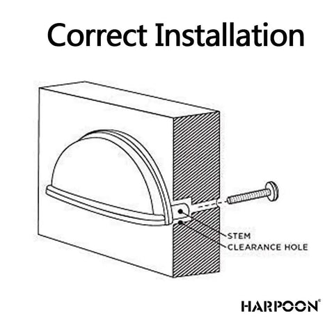 Diagram of correct installation for 3 Inch Bin Cup Drawer Cabinet Pulls In Antique Copper Finish, 10 Pack Kitchen Hardware