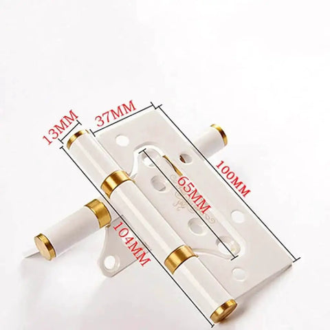 Stainless Steel Hinges Set 10 Pack White Bearing Hinges For Interior Doors And Cabinets shown with gold accents and dimensions