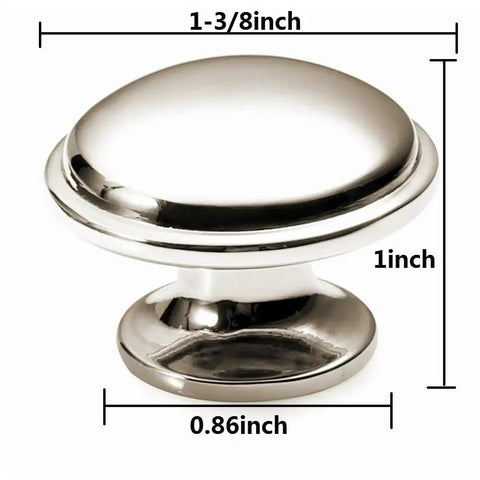 Polished Nickel One And Three Eighths Inch Round Cabinet Knobs Pack Of 10 For Cabinets Dresser Drawers Closets And Wardrobes Zinc Mushroom Knobs