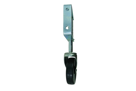 Side view 4 Inch Spring Loaded Gate Caster With Heavy Duty Swivel Wheel And Universal Mount, Adjustable Shock Absorbing Spring, Black