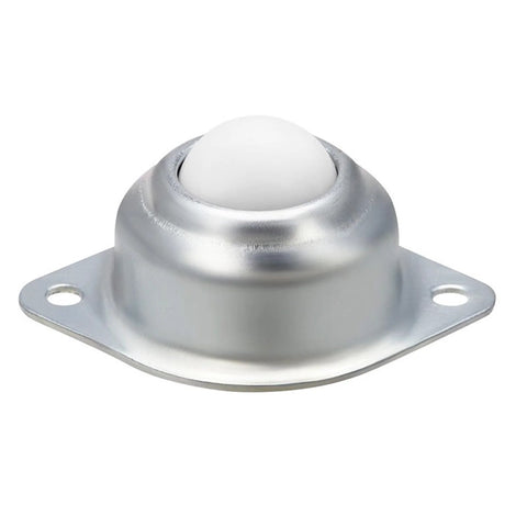 Front view of Roller Ball Transfer Bearing Caster with round durable bull wheel and omni ball transfer unit for smooth big load handling.