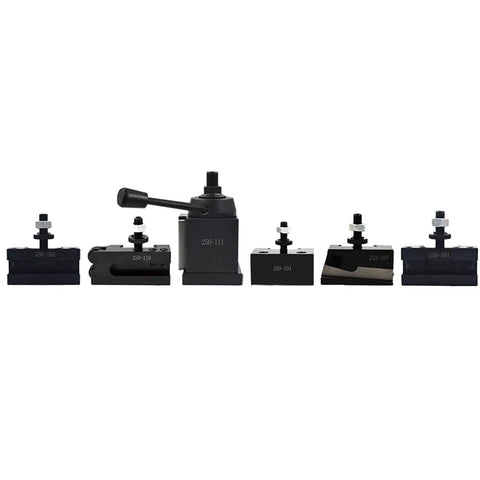 Wedge Type Quick Change Tool Post Set For Mini Lathe And 12 Inch Swing CNC Lathe Tool Holder with six beefy steel holders