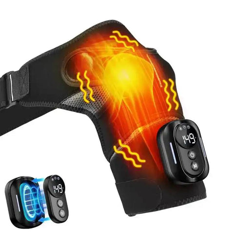 Cordless Shoulder Heating Pad With Massage For Frozen Shoulder And Rotator Cuff Pain Relief, 5000mAh Battery Powered Detachable Controller