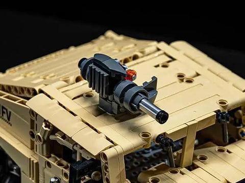 Close-up of Off Road Hummer Armor RC Car Kit With 804 Pieces showcasing military-style build and technic detailing