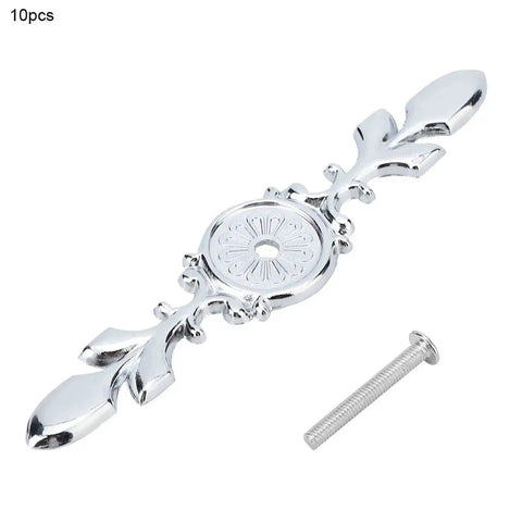 Vintage Zinc Alloy Cabinet Knob With Back Plate 10 Piece Set For Totally Retro Single Hole Door Handle Silver 118mm hardware