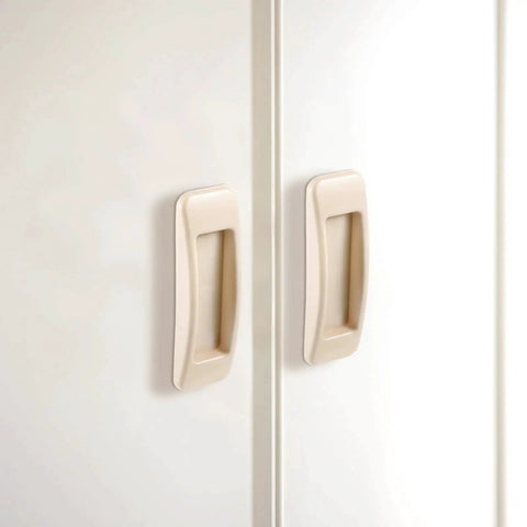 4 Pcs Self Stick Instant Cabinet Drawer Handles Adhesive No Drill Mounting on white cabinet doors