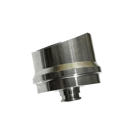 Check Valve Body For Waterjet Systems BHDT 5102132 silver, front view, durable spare component for waterjet intensifier pump.