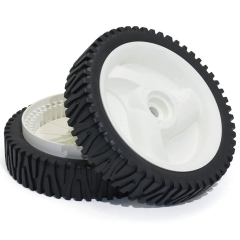 2 Pack 8 Inch Front Lawn Mower Wheels For Push Mower Replacement, Heavy Duty One Half Inch Bore, 8 Inch By 1.75 Inch Tread