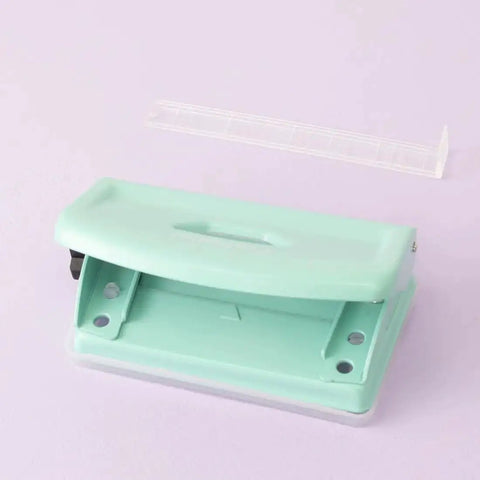Mint 2 Hole Puncher With Waste Tray, 10 Sheet Capacity, Metal Puncher With Adjustable Guide, Non Slip Base, Low Effort Comfort Handle