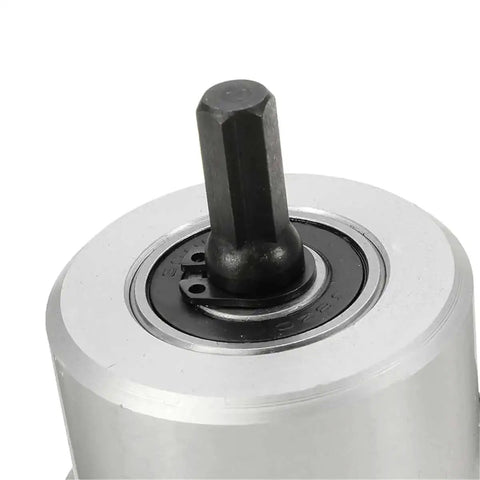 Close-up of Double Headed Sheet Metal Nibbler Cutter for Drills 360 Degree Adjustable attachment, showing heavy duty steel tool fitting