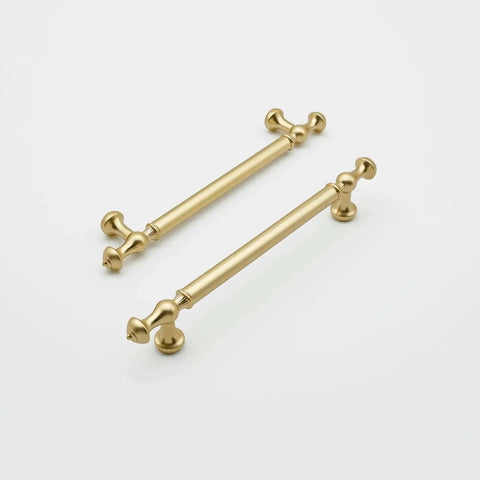 10 Pack Brushed Gold Cabinet Pulls With 5 Inch Center To Center 128mm Hole Spacing Brushed Brass Drawer Handles Solid Zinc Alloy