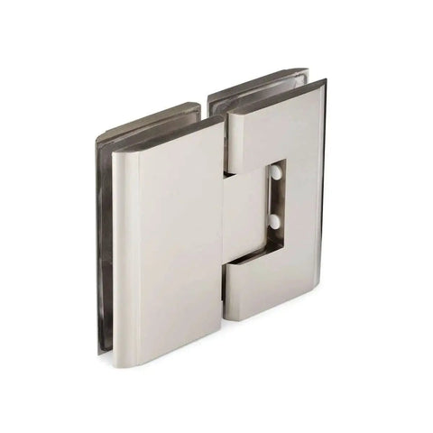 Concerto Beefy Heavy Duty 180 Degree Glass-To-Glass Hinge with 5 Degree Offset Brushed Nickel Finish