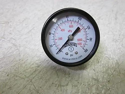 Economy 2 Inch Dial Pressure Gauge For General Utility Applications Winters Brass Wetted Parts Steel Case Dual Scale 0-160 Psi KPa