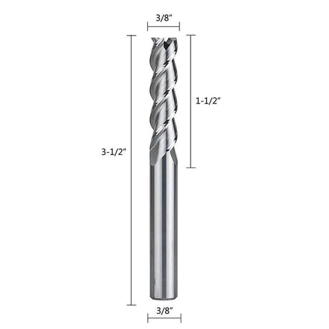Rugged Three Flute Carbide End Mill For Aluminum Upcut Spiral Router Bit With Flat Top For Easy Chip Removal And Smooth Finish