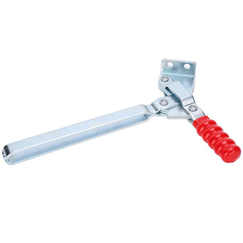 Beefy Vertical Toggle Clamp With Lengthened Arm, Rock Solid High Strength Metal Fastening Fixture for Industrial Workholding, Bright Finish
