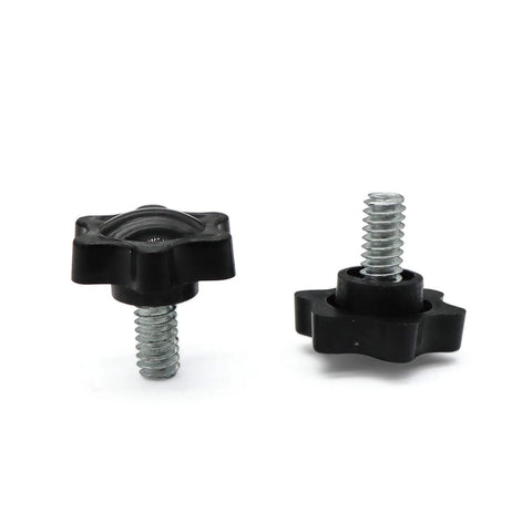 1/4-20 Threaded Knurled Thumb Nuts With Black Grip Knob Screws for Quick Hand Tightening, Heavy-Duty Clamping Nuts, set of 10 shown