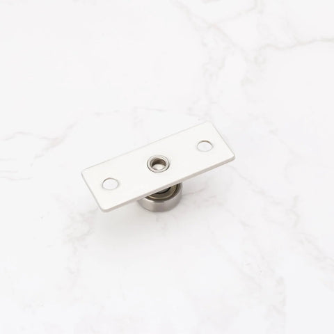 Sliding Door Roller Guide Kit With 17mm Ball Bearing Wheels, Floor Guide And Pulley, durable metal roller, top view.