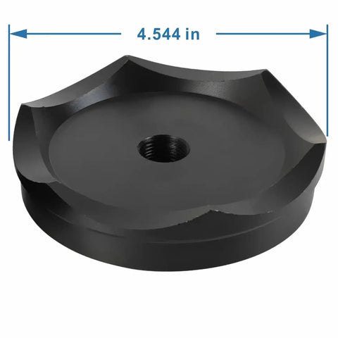 Workhorse 4 Inch Conduit Punch And Die Set, 4.54 inch hole, heavy-duty tool steel, top view of 12-ton punching capacity die