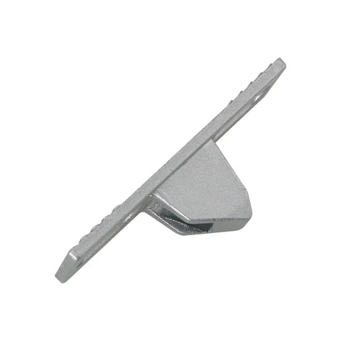 Side view of a zinc alloy lock keeper from Sliding Door Keepers For Glass Doors 2 Pack Zinc Alloy Lock Keepers With Mounting Screws Rust Resistant Durable Fits Sliding Patio Doors Size 60.5x16.8x19mm Installation Gap 30 To 45mm.