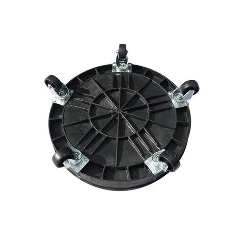 Heavy Duty Drum Dolly Cart For 30 And 55 Gallon Drums Up To 900 Lb Capacity With 2 Tier Platform And 5 Swivel Casters Black Plastic Barrel Carrier