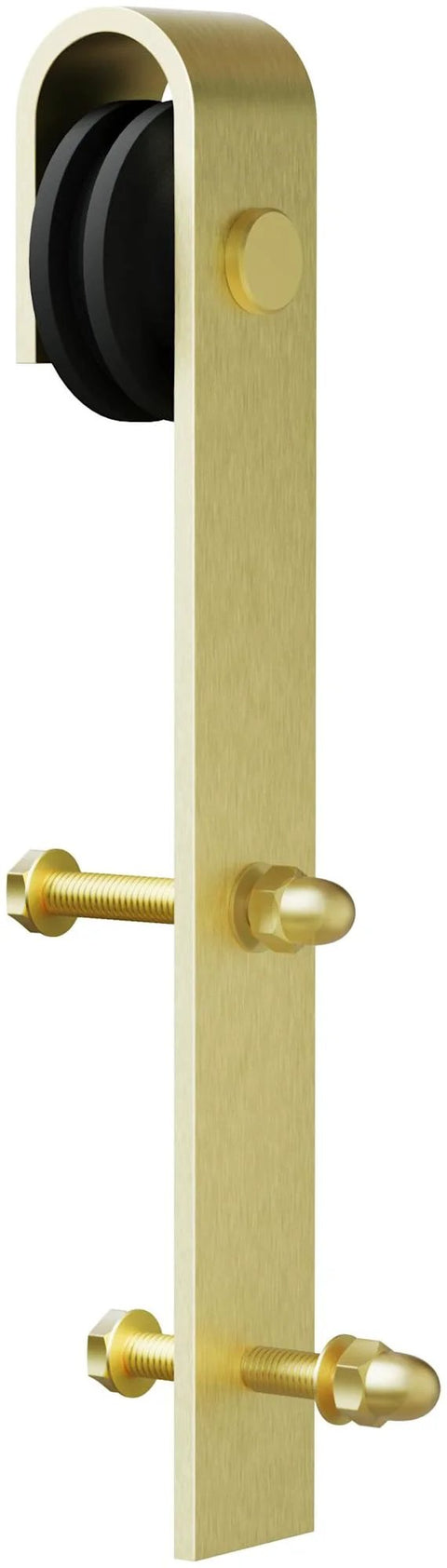 96 Inch Bent Strap Barn Door Hardware Kit In Satin Nickel With Steel Construction And All Mounting Hardware For Doors Up To 48 Inches Wide Durable 220 Lb Capacity ANSI BHMA A15614 Grade 1 close-up view of strap