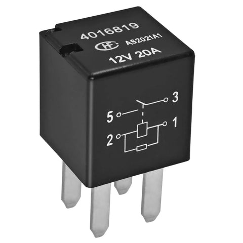Ultra Micro ISO Automotive Relay Pack Of 4 12V DC 20A 4 Pin general purpose relay for ATVs and UTVs, black with printed diagram