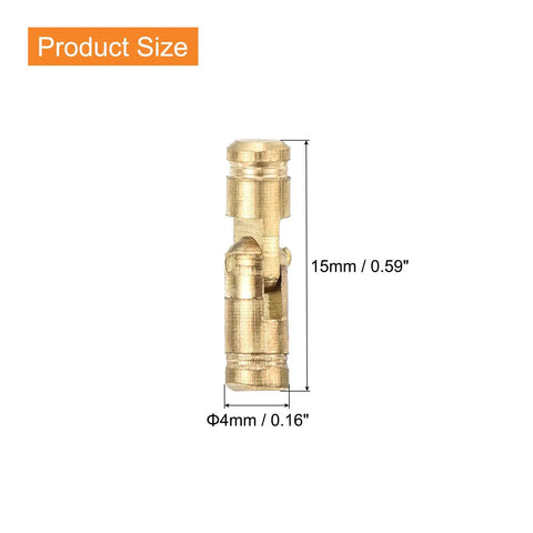 Visible product of Invisible Brass Barrel Hinges 12 Pack Concealed 15x4mm for DIY Keepsake Boxes Cabinets, showing size details.
