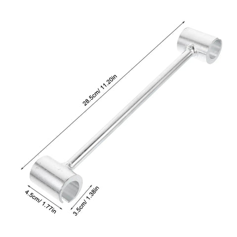 Beefy Heavy Duty Hinge Adjustment Wrench Tool For Door Repair shown with dimensions for precise hinge gap alignment.