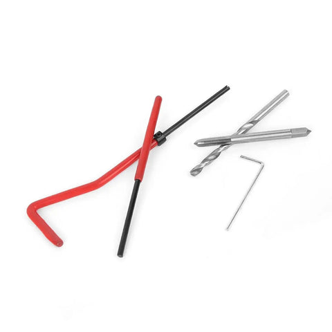 Pro Grade M4 Thread Repair Kit 25 Piece Set For Fixing Stripped Holes And Cross Threads, tools displayed on white background