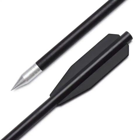 Crossbow Bolts Six Point Three Inch 36 Pack Black Plastic Shaft Arrows With Aluminum Point Tip close-up