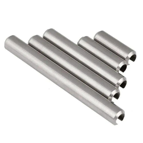 M3x10mm Spring Tension Pins 25Pcs A2 Stainless Steel Roll Pins in various sizes on white background