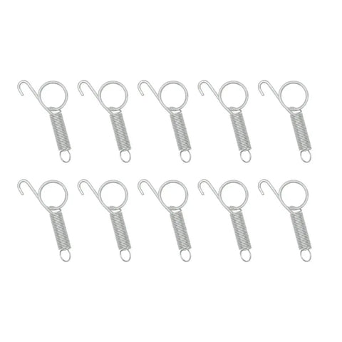 10 Pack Metal Spring Latch Hooks For Pet Cage Doors And Small Animals, silver metal, 8.5 cm length, ideal for cages.