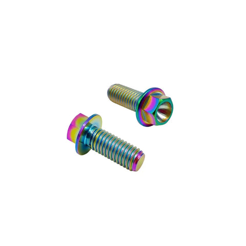 Rainbow Titanium Flange Hex Head Bolts M6x1.0x16mm Pack Of 5 For Motorcycle And Car Modification Aerospace Grade Ti 6AL4V Bolt Set With PVD Rainbow Coating Weather Resistant Lightweight Performance From RISON