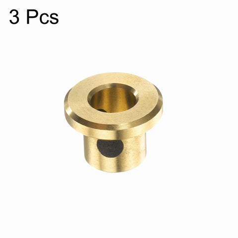 Brass flange sleeve bearing with graphite lubrication, 5mm bore, 7mm OD, 8mm height, set of 3
