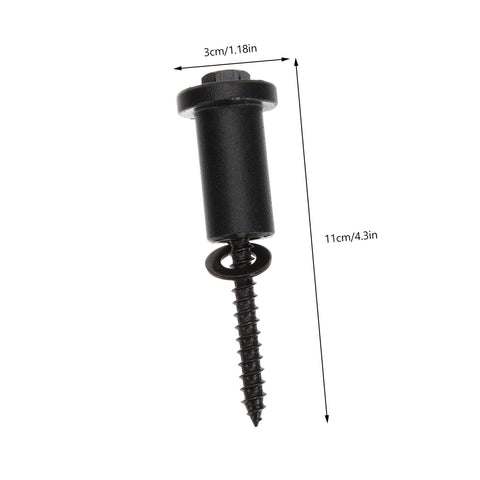 Close-up of a black spacer and screw from the 4 Sets Sliding Barn Door Spacers Kit With Adjustable Carbon Steel Track Connectors And Screws.